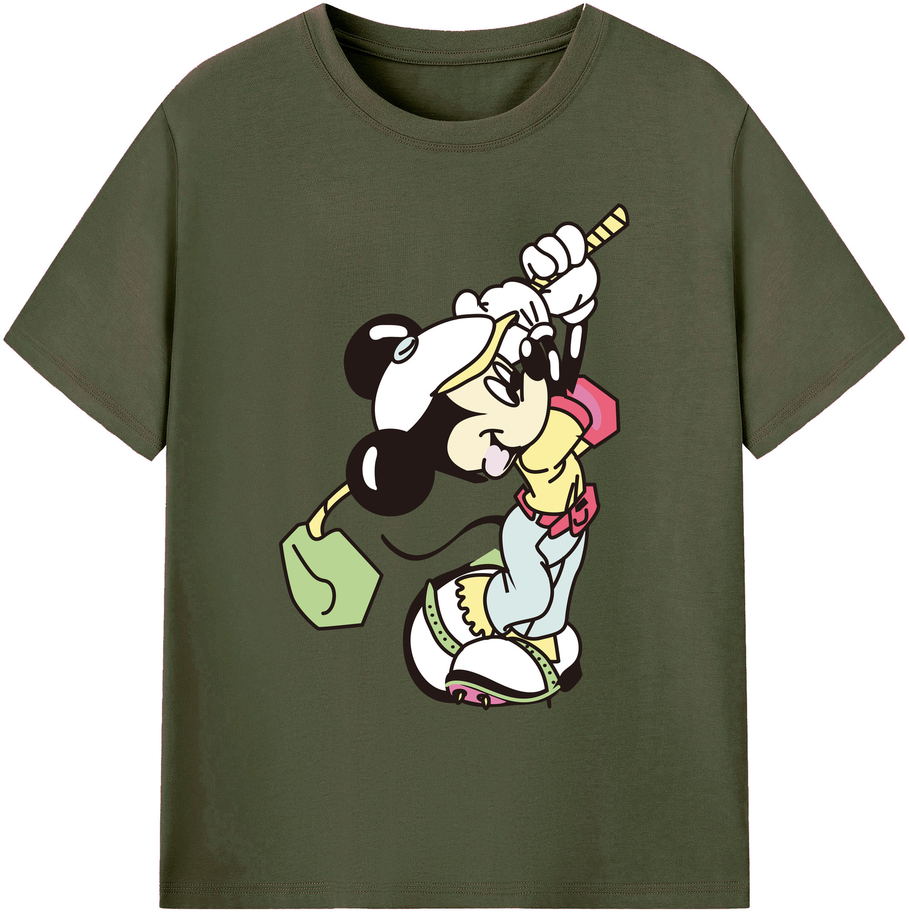 ミッキーマウス Mickey Mouse 綿100％ メンズ半袖Tシャツ｜肌触りやわらか＆通気性